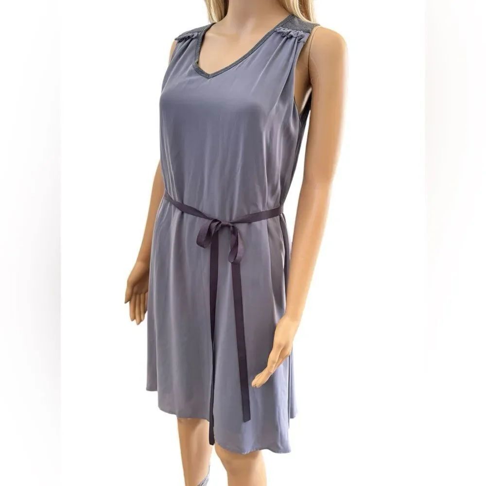 SIMPLY VERA Vera Wang Women's grey on grey lined Sleeveless Dress Size M